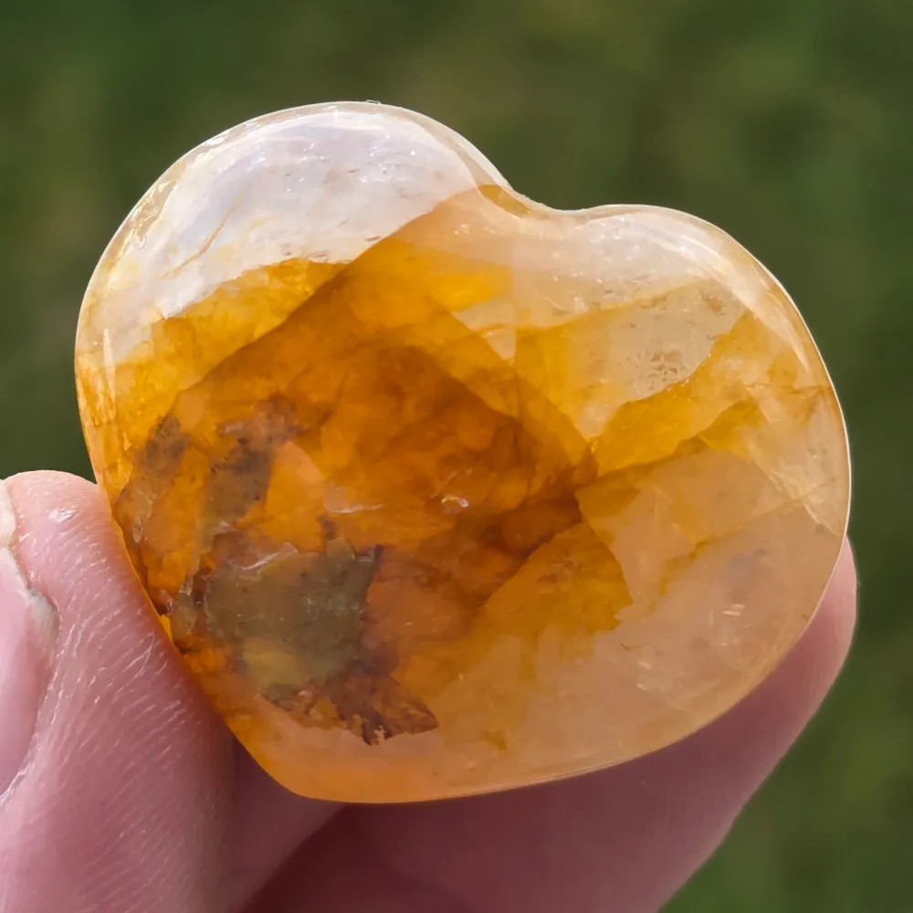 Golden healer szív, citrom kvarc mintás mini11
