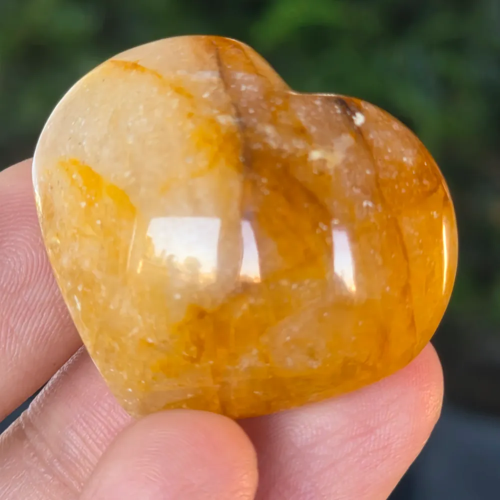 Golden healer szív, citrom kvarc mintás mini12