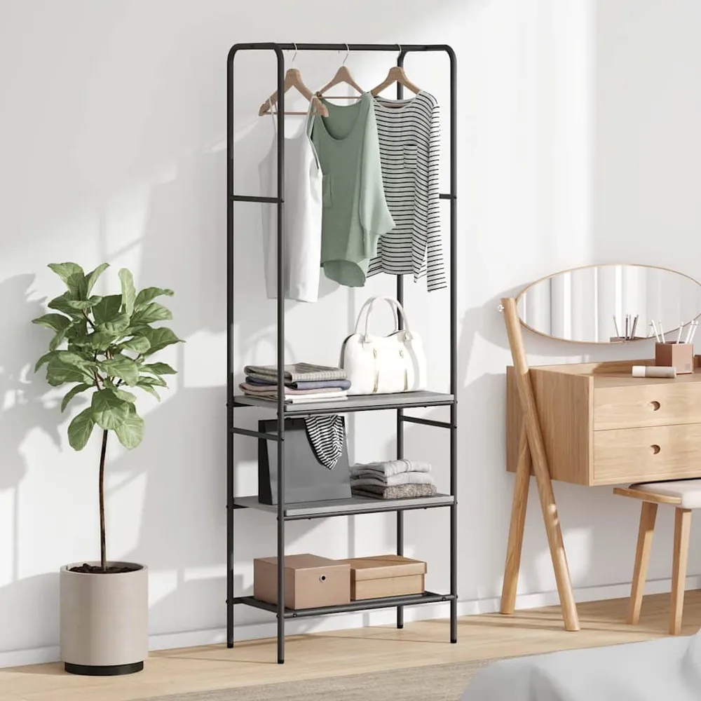 vidaXL Ruhafogó polcokkal Szürke sonoma 60 x 30 x 171 cm Faanyag