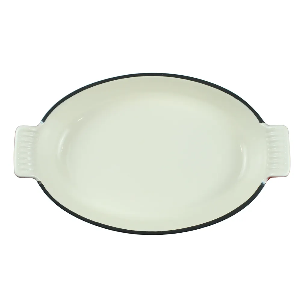 1,58 Qt (1,5 L) zománcozott öntöttvas ovális sütőtál, lasagna tál, sütőtepsi - piros + 2 edényfogó kesztyű
