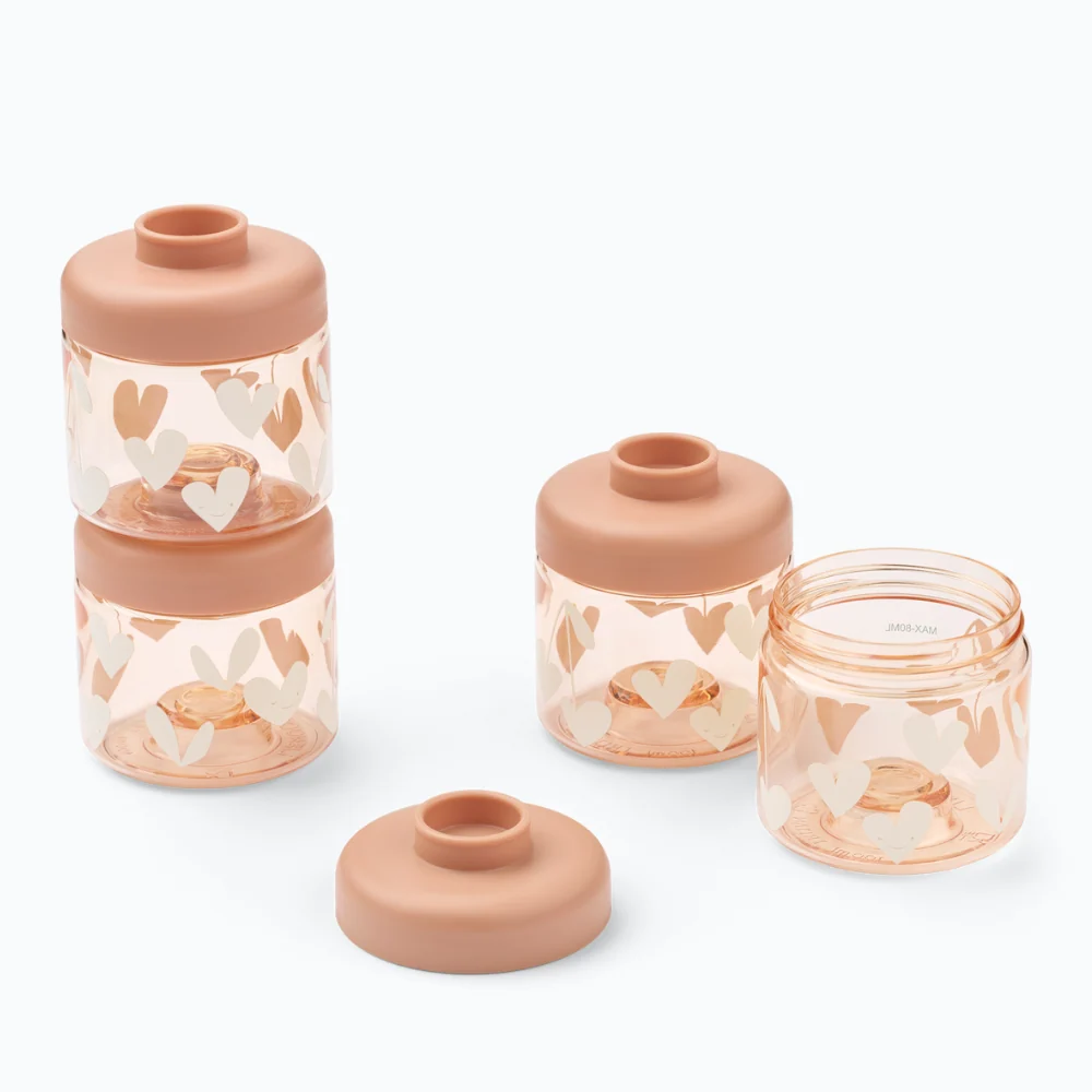 Liewood snack tartályok Dominique Sweethearts / Pale toszkána 100ml 4-es csomagban
