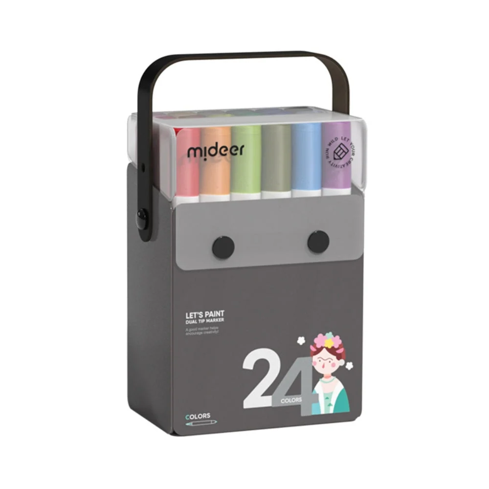 Mideer Translucent kétvégű filctollak 24 színűek