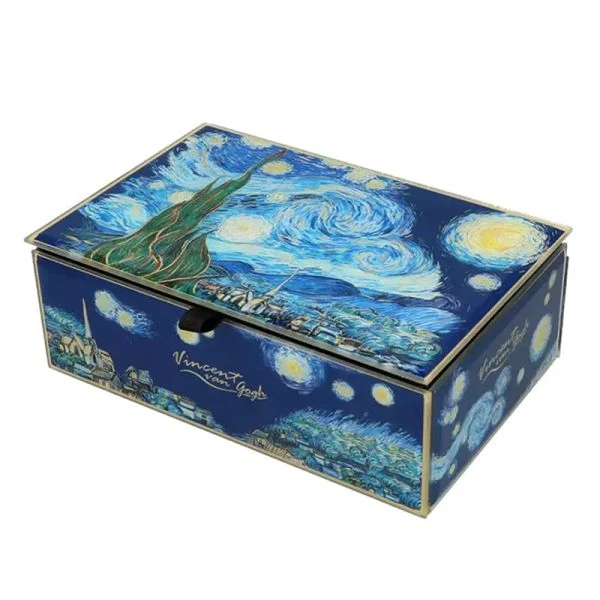 Van Gogh Csillagos éj üveg ékszertartó doboz - 15x10x5.5 cm