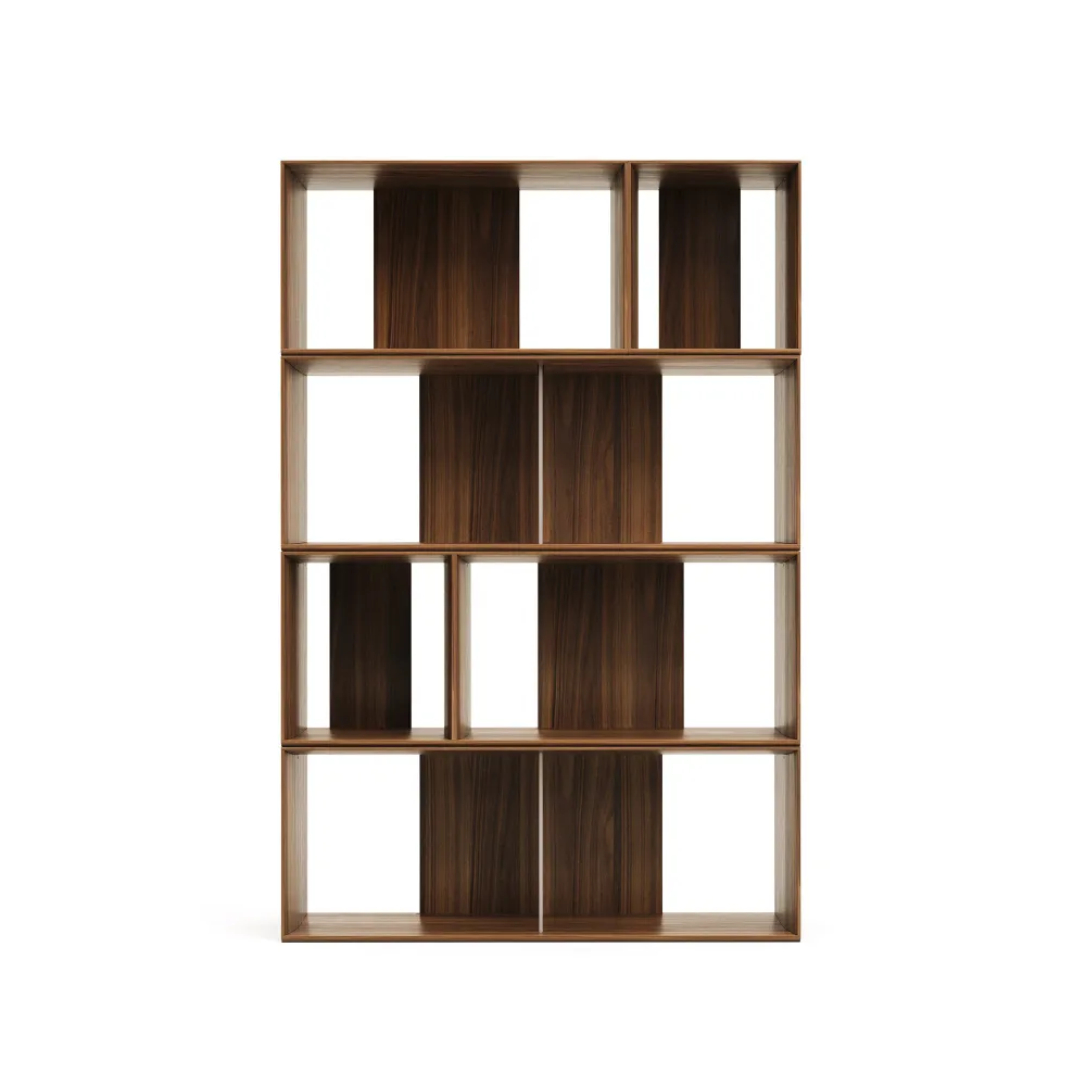 Litto 6 részes moduláris polcrendszer diófa furnérban, 101 x 152 cm