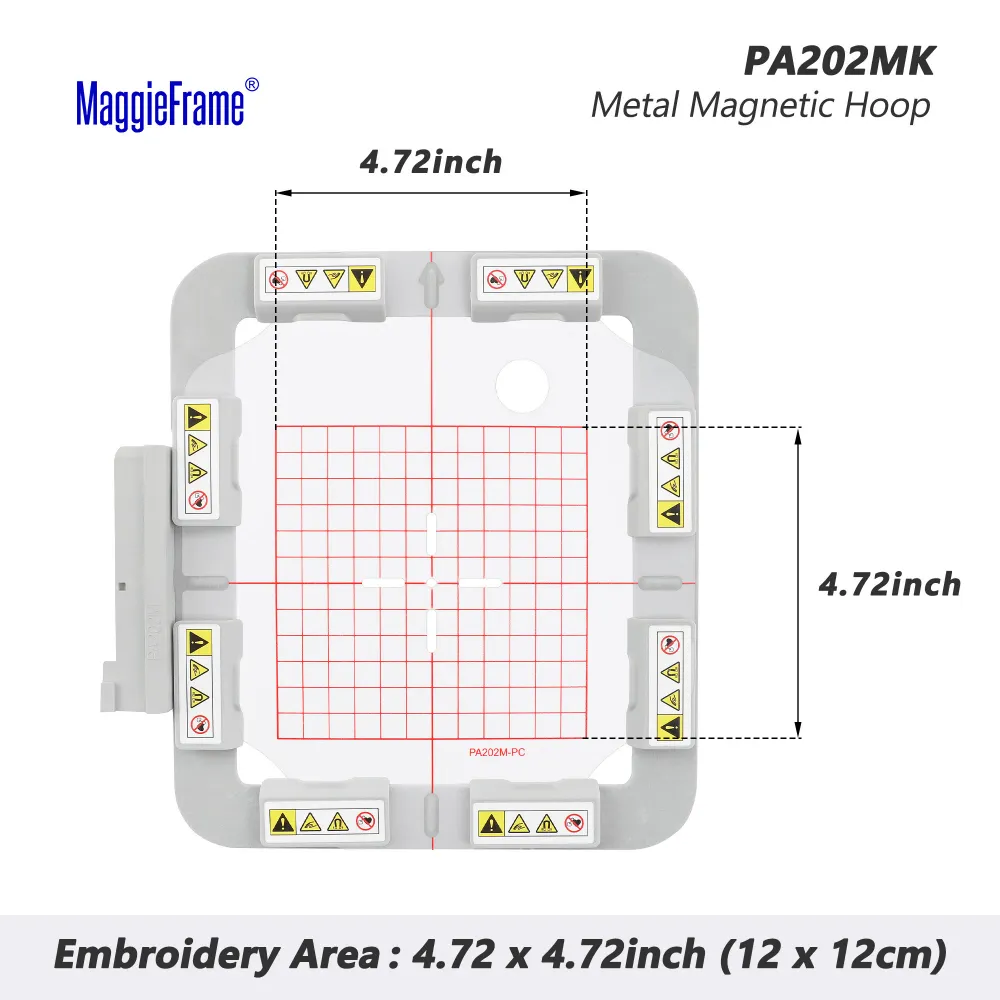 MaggieFrame mágneses hímzőráma Husqvarna Viking Designer Diamond, Ruby, Topaz és Pfaff Creative Sensation gépekhez (4.7″×4...