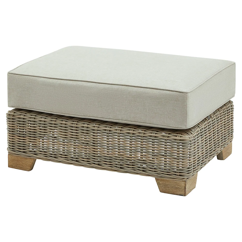 CAPRI bézs műrattan kerti lábtartó zsámoly 81 cm