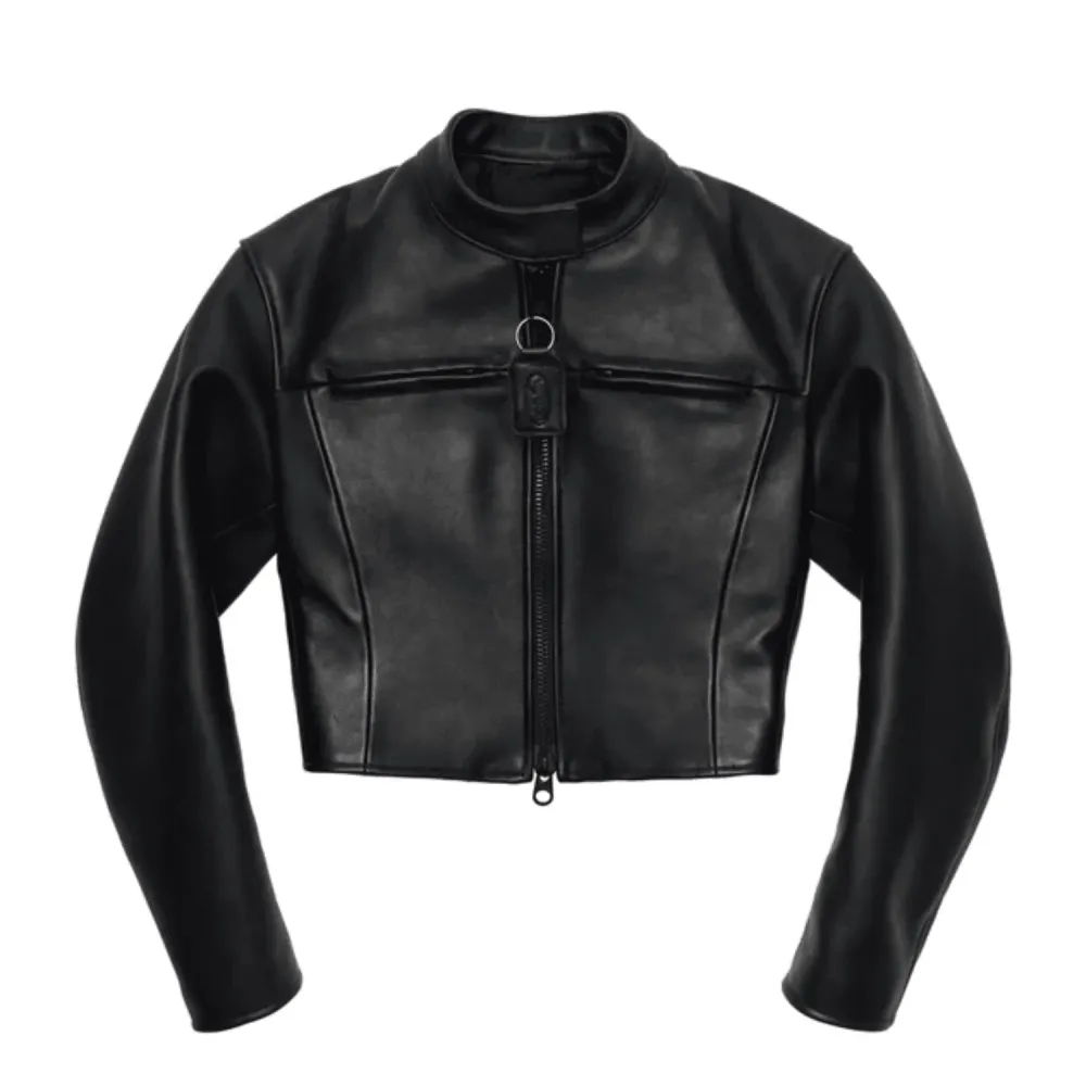 Női testhezálló Café Racer bőrkabát Xs